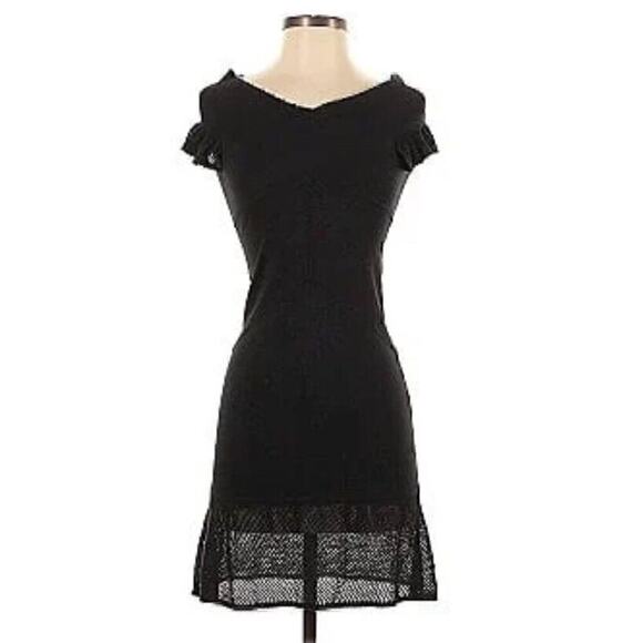 Zac Posen / Target Womens Size M Off Shoulder Sheer Black Metallic Mini Dress - Picture 3 of 9